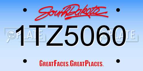 1TZ5060 South Dakota License Plate