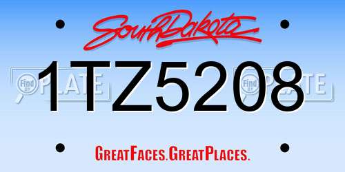 1TZ5208 South Dakota License Plate