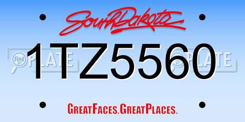 1TZ5560 South Dakota License Plate