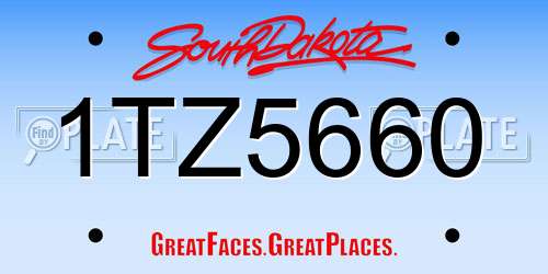 1TZ5660 South Dakota License Plate