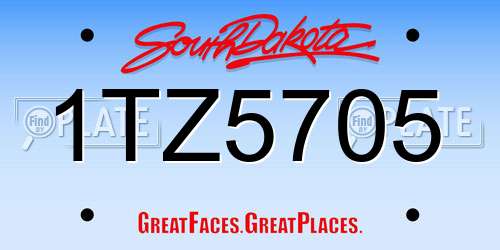 1TZ5705 South Dakota License Plate