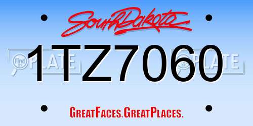 1TZ7060 South Dakota License Plate
