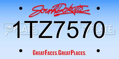 1TZ7570 South Dakota License Plate