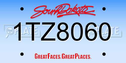 1TZ8060 South Dakota License Plate