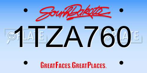 1TZA760 South Dakota License Plate