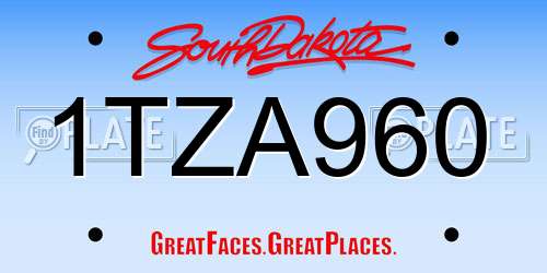 1TZA960 South Dakota License Plate