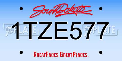 1TZE577 South Dakota License Plate