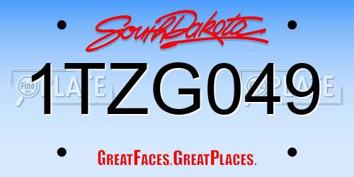 1TZG049 South Dakota License Plate