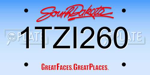 1TZI260 South Dakota License Plate