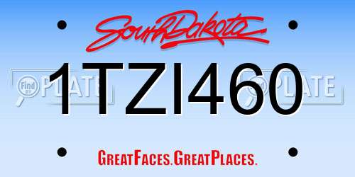 1TZI460 South Dakota License Plate