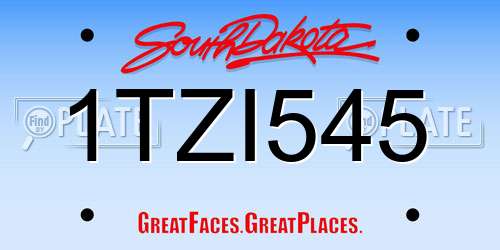 1TZI545 South Dakota License Plate
