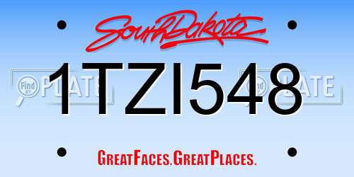 1TZI548 South Dakota License Plate