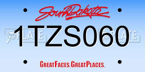 1TZS060 South Dakota License Plate