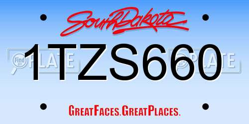 1TZS660 South Dakota License Plate