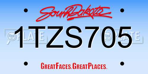 1TZS705 South Dakota License Plate