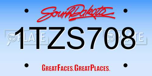 1TZS708 South Dakota License Plate
