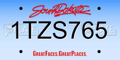 1TZS765 South Dakota License Plate