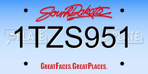 1TZS951 South Dakota License Plate