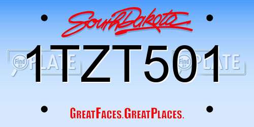 1TZT501 South Dakota License Plate