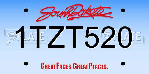 1TZT520 South Dakota License Plate