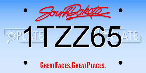 1TZZ65 South Dakota License Plate