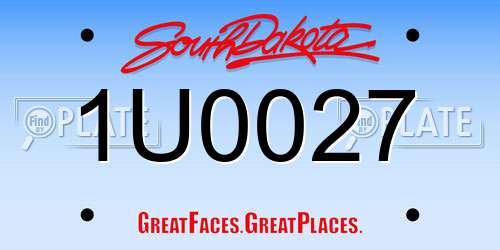 1U0027 South Dakota License Plate