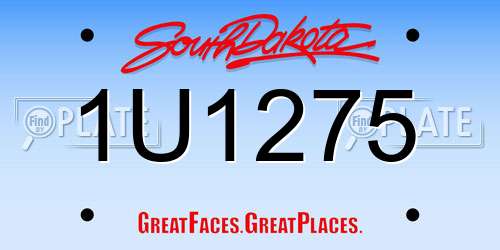 1U1275 South Dakota License Plate