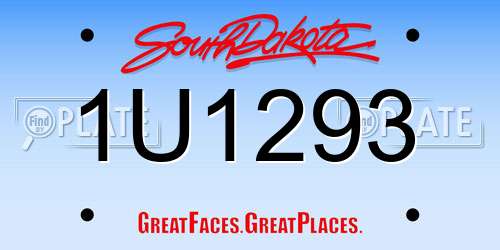 1U1293 South Dakota License Plate