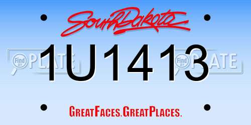 1U1413 South Dakota License Plate