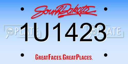 1U1423 South Dakota License Plate