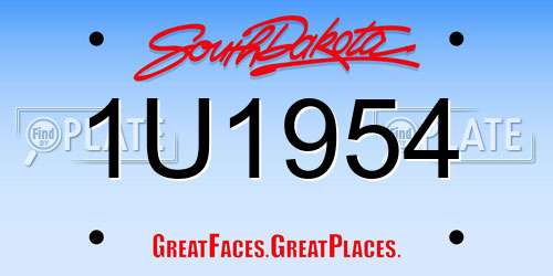 1U1954 South Dakota License Plate