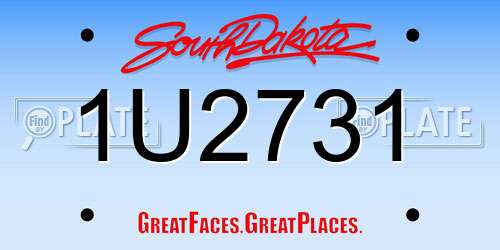 1U2731 South Dakota License Plate