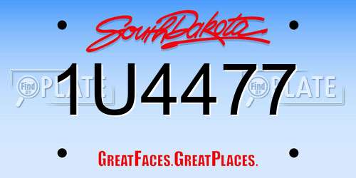 1U4477 South Dakota License Plate