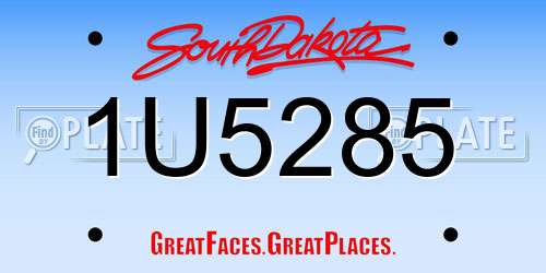 1U5285 South Dakota License Plate