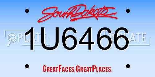 1U6466 South Dakota License Plate