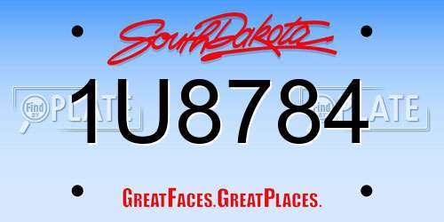 1U8784 South Dakota License Plate