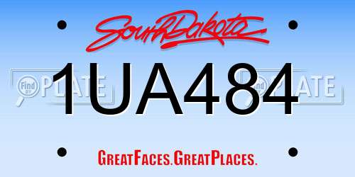 1UA484 South Dakota License Plate