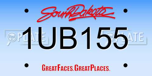 1UB155 South Dakota License Plate