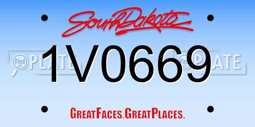 1V0669 South Dakota License Plate