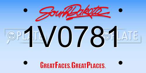1V0781 South Dakota License Plate
