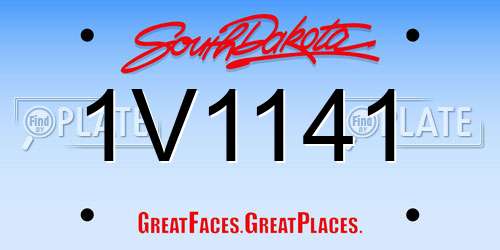 1V1141 South Dakota License Plate