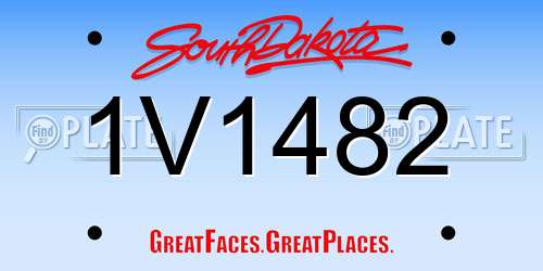 1V1482 South Dakota License Plate