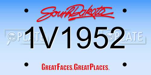 1V1952 South Dakota License Plate