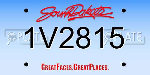 1V2815 South Dakota License Plate