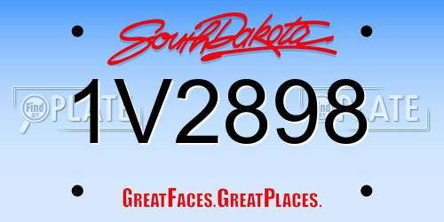 1V2898 South Dakota License Plate