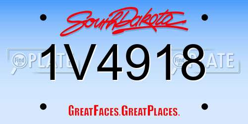 1V4918 South Dakota License Plate