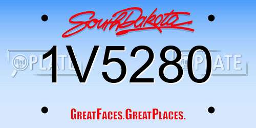 1V5280 South Dakota License Plate