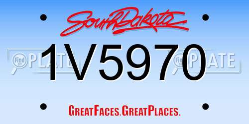 1V5970 South Dakota License Plate
