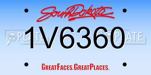 1V6360 South Dakota License Plate