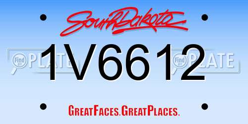 1V6612 South Dakota License Plate